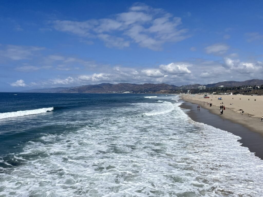 Vista da praia em Santa Monica, Los Angeles, CA